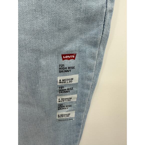 Levi's Womens 29 NWT 721 High Rise Skinny Light Wash Jeans Stretch Pants - Picture 6 of 9